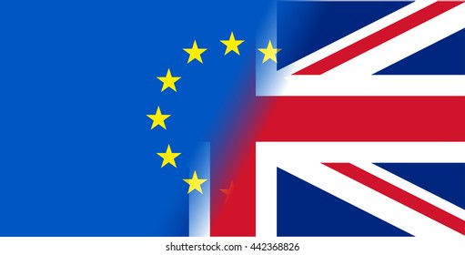vector Great Britain referendum on secession from the European Union. flag background