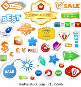 Vector great collection of sale elements.