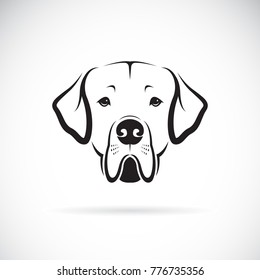 Vector of Great Dane dog head on white background. Pet. Animals. Dog Icon.