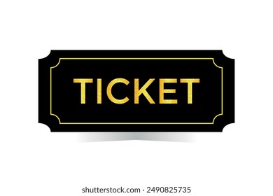 Vector great golden isolated ticket