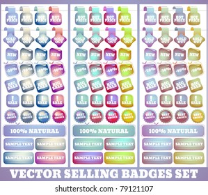vector great set of colorful Selling Badges