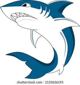 Un vector de gran tiburón, puede ser utilizado como libro de animales para niños