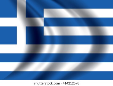 Vector Greece flag blowing in the wind