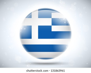 Vector - Greece Flag Glossy Button