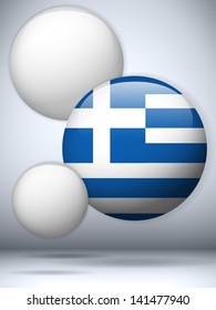Vector - Greece Flag Glossy Button