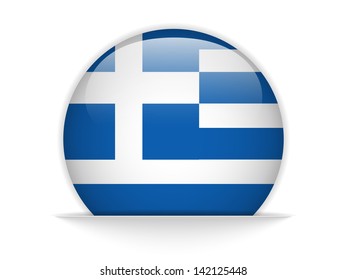 Vector - Greece Flag Glossy Button
