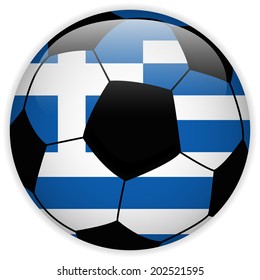 Vector - Greece Flag with Soccer Ball Background