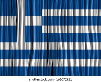 Vector - Greece Flag Wave Fabric Texture Background