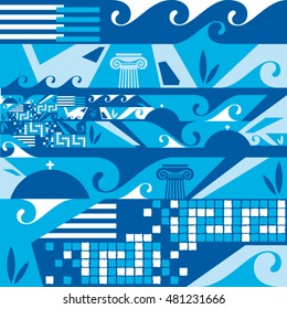 Vector Greece graphic pattern illustration