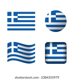 Vector Greece National Flag Icons Set