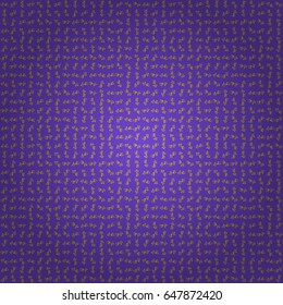 Vector greed and vignette for design. Ornate decor for invitations, greeting cards, thank you message. Elements in Victorian style on a violet backdrop. Golden floral seamless pattern.