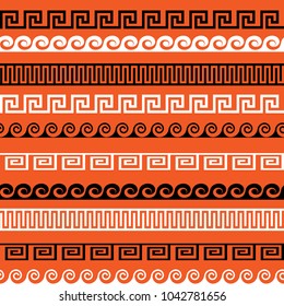 vector greek black and red antique seamless pattern