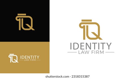 Vector greek column letter C logo design for lawyer business identity.