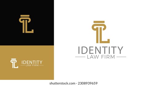 Vector greek column letter L logo design for lawyer business identity.