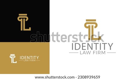 Vector greek column letter L logo design for lawyer business identity.