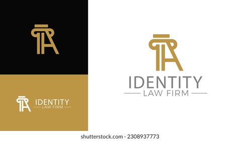 Vector greek column letter A logo design for lawyer business identity.