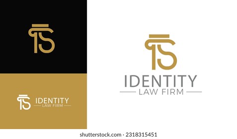 Vector greek column letter S logo design for lawyer business identity.