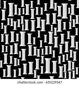 Vector Greek Column Seamless Pattern on Black Background
