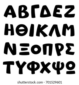 Vector Greek Comic Capital Letters Font