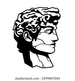Vector Greek Male Statue Illustration Tattoo Isolated
