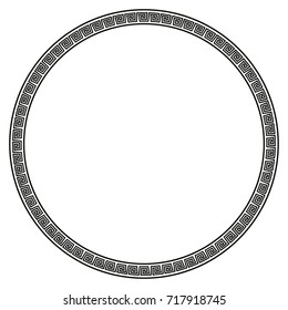 Vector Greek national ornament in the form of a circle for graphic design.