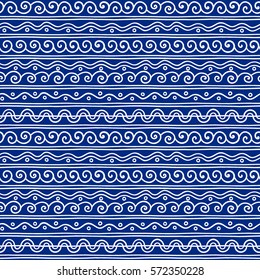 Vector Greek wave and meander decorative elements set. Traditional seamless vintage elements with greek patterns, meander. Seamless border vector ornament.