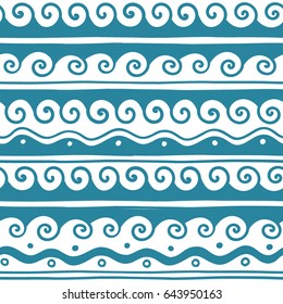 Vector Greek wave and meander decorative elements set. Traditional seamless vintage ornate elements with Greek patterns, Meander. Seamless vector ornament.