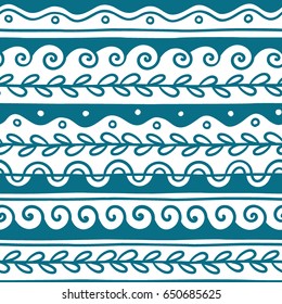 Vector Greek wave and meander decorative elements set. Traditional seamless vintage ornate elements with Greek patterns, Meander. Seamless vector ornament.