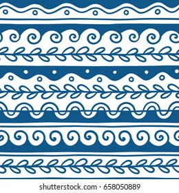 Vector Greek wave and meander decorative elements set. Traditional seamless vintage ornate elements with Greek patterns, Meander. Seamless vector ornament.