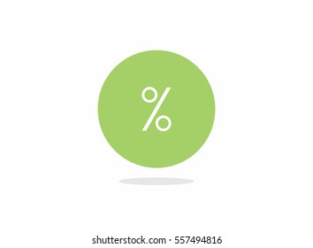 Vector green 0% text on air with shadow.
