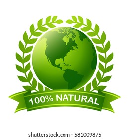 Vector Green 100% Natural Label