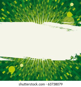 Vector green abstract background with dirty white space for text