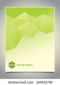 Vector green abstract brochure cover design background 