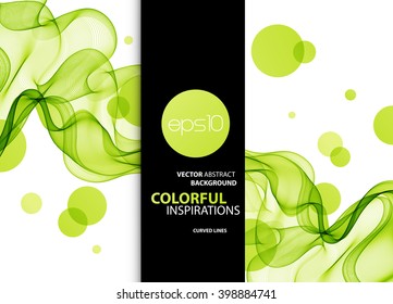 Vector green Abstract color wave design element. Green wave background