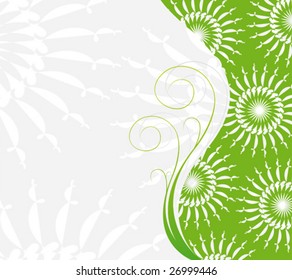 vector green abstract floral background