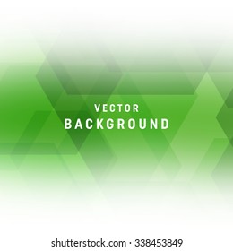 Vector green abstract geometric background. Smooth edges on white.