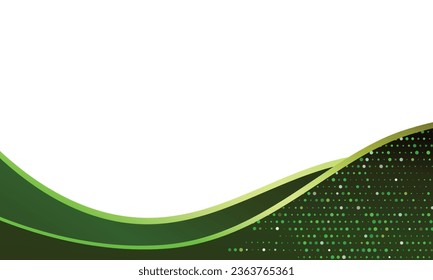 Vector green abstract modern waves background.
