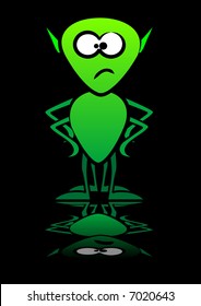Vector of a green alien