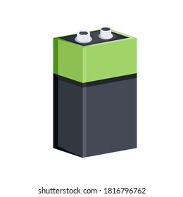 vector of green alkaline battery, isolated on white background.