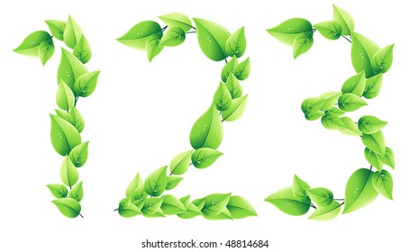 vector green alphabet. 10 EPS