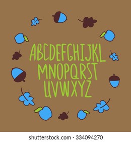Vector green alphabet