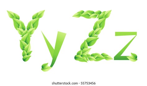 vector green alphabet.