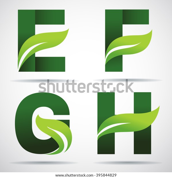 Vector Green Alphabet Set Eco Letters Stock Vector Royalty Free 395844829