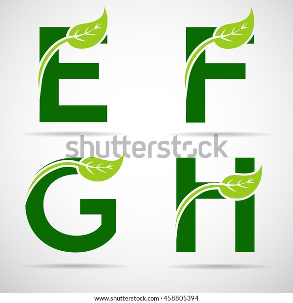 Vector Green Alphabet Set Eco Letters Stock Vector (royalty Free) 458805394