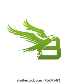 Vector Green American Eagle Letter B Logo