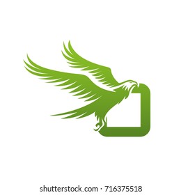Vector Green American Eagle Letter O Logo