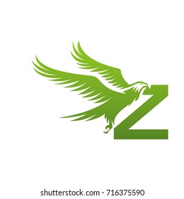 Vector Green American Eagle Letter Z Logo