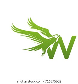 Vector Green American Eagle Letter W Logo