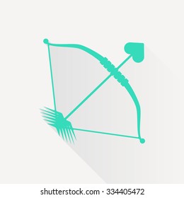 Vector green amour arrow icon on white background 