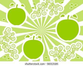 vector green apple background